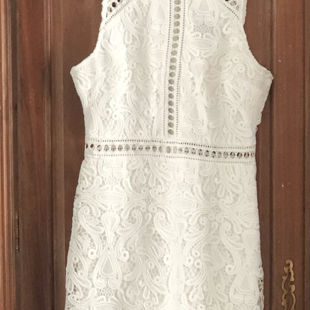 - LULUS - WHITE LACE DRESS - Picture 11 of 12